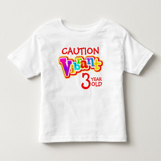 Camiseta infantil de 3 años vibrante (Anverso)