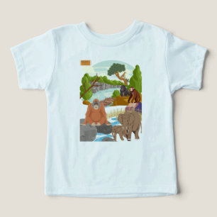 Camiseta infantil de animales lindos de la selva  