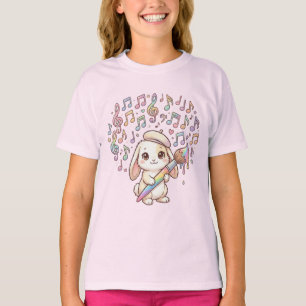 Camiseta infantil de artista de conejito lindo – M