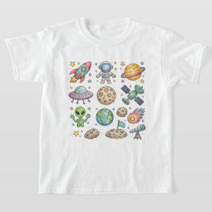 Camiseta infantil de aventura espacial adorable