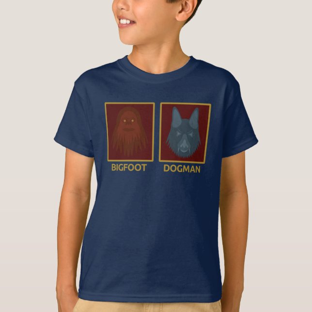 Camiseta infantil de Bigfoot y Dogman (Anverso)