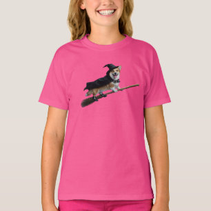 Camiseta infantil de bruja adorable Corgi
