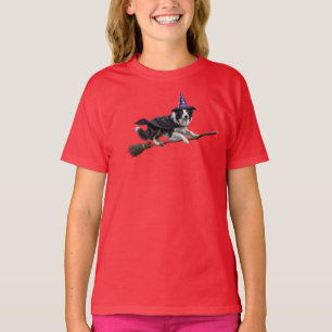 Camiseta infantil de Bruja Border Collie Adorable