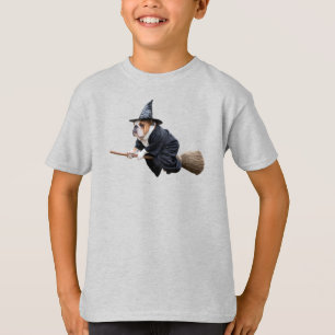 Camiseta infantil de Bruja Bulldog Divertido