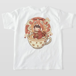 Camiseta infantil de café Panda Rojo juguetón