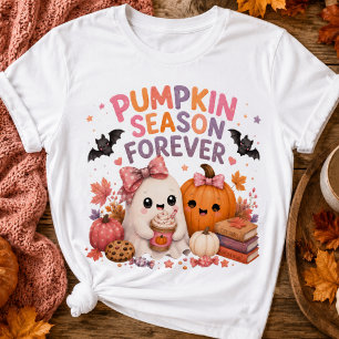 Camiseta infantil de calabaza fantasma linda para 