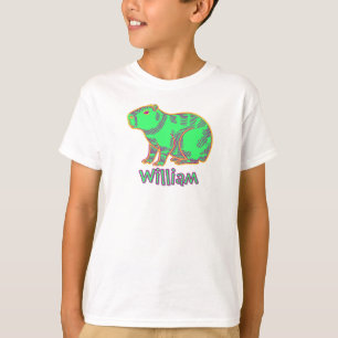 Camiseta infantil de capibara de neón – Animal col