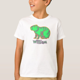 Camiseta infantil de capibara de neón – Animal col