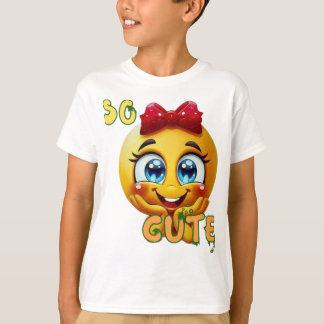 Camiseta infantil de cara de emoji tan linda | Son