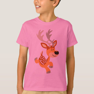 Camiseta infantil de ciervo en barbecho saltando d
