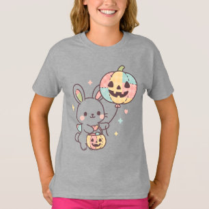 Camiseta infantil de conejito de calabaza pastel