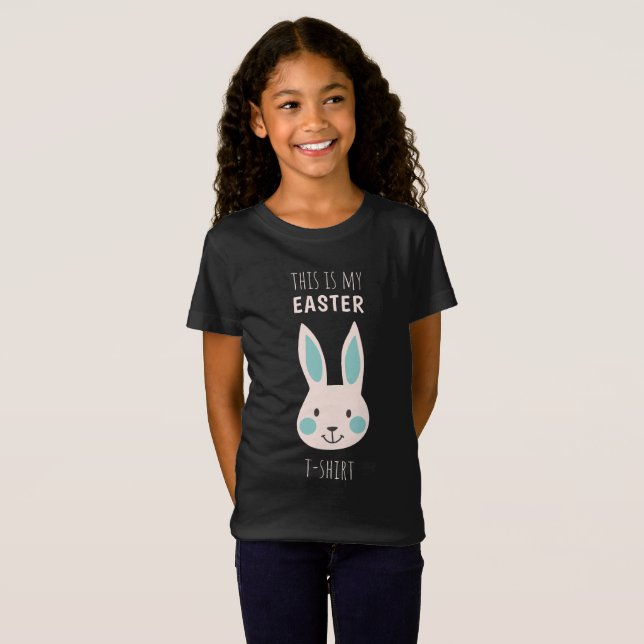 Camiseta infantil de conejito de Pascua linda (Anverso completo)