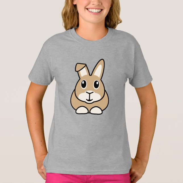 Camiseta infantil de conejo personalizado (Anverso)