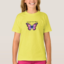 Camiseta infantil de corazón con alas de mariposa 