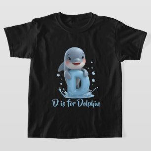Camiseta infantil de delfín lindo   D es para delf