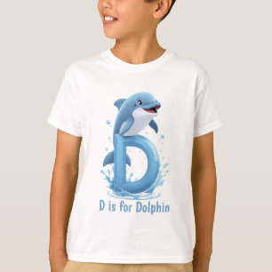Camiseta infantil de delfín lindo   D es para delf
