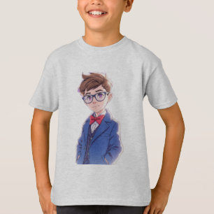 Camiseta infantil de dibujos animados con niño en