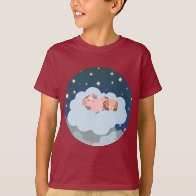 Camiseta infantil de dibujos animados de cerditos  (Anverso)