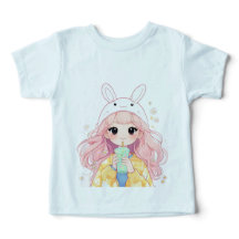 Camiseta infantil de dibujos animados de conejo