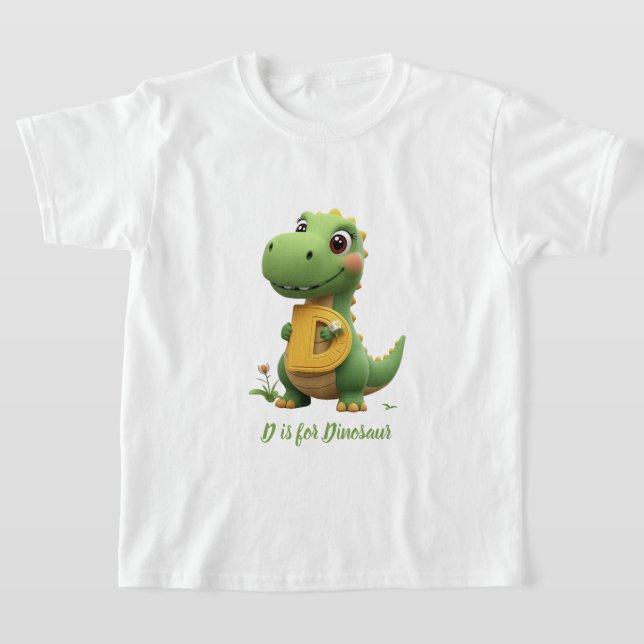 Camiseta infantil de dinosaurio lindo | D es para  (Distribución)