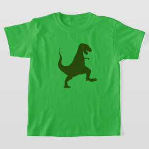 Camiseta infantil de dinosaurio T-Rex verde