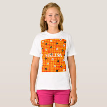 Camiseta infantil de estampado de cuadros rojos ac