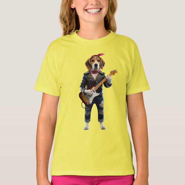 Camiseta infantil de estrella de rock de Beagle li (Anverso)