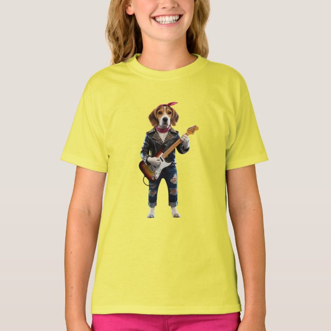 Camiseta infantil de estrella de rock de Beagle li (Anverso)