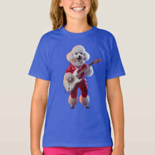 Camiseta infantil de estrella de rock de caniche l