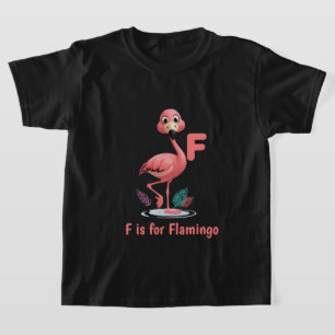 Camiseta infantil de flamenco lindo   F es para fl