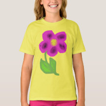 Camiseta infantil de flor pintada de púrpura amari