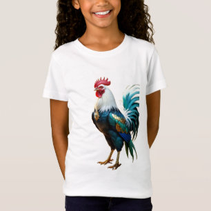 Camiseta infantil de gallo majestuoso y colorido