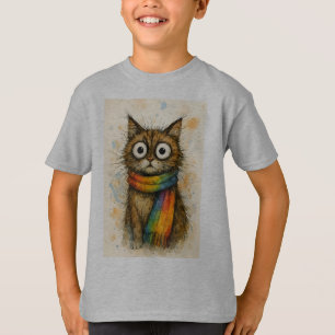Camiseta infantil de Gato Artístico con Gafas - Fe