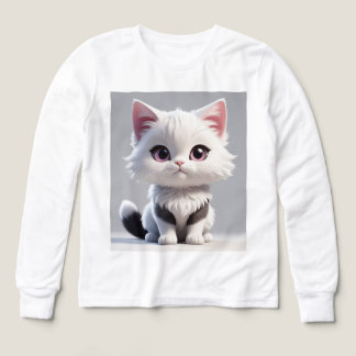 Camiseta infantil de gato de dibujos animados ador
