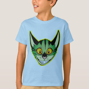 Camiseta infantil de gato de dibujos animados fluo