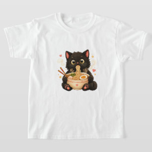 Camiseta infantil de gato de ramen lindo