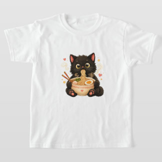 Camiseta infantil de gato de ramen lindo