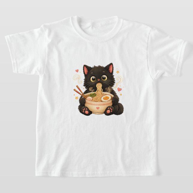 Camiseta infantil de gato de ramen lindo (Distribución)