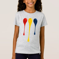 Camiseta infantil de goteo de pintura primaria