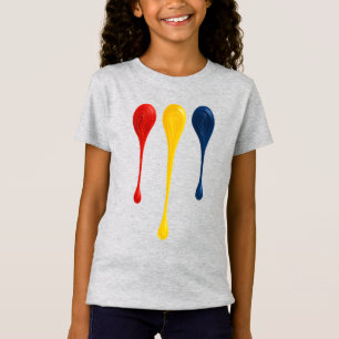 Camiseta infantil de goteo de pintura primaria