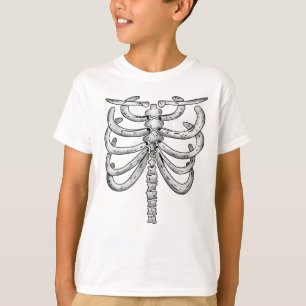 Camiseta infantil de Halloween de esqueleto (delan