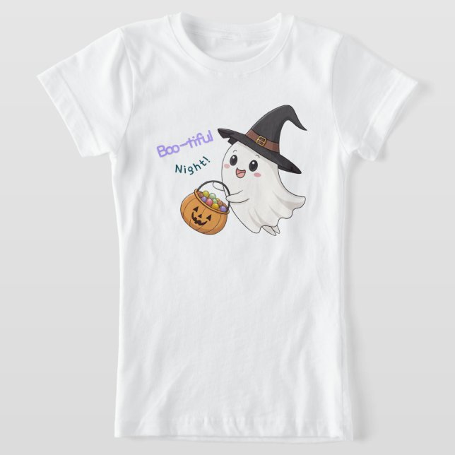 Camiseta infantil de Halloween de fantasma lindo (Distribución)