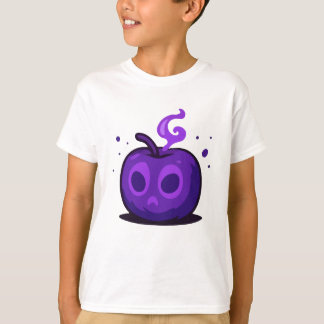 Camiseta infantil de Halloween de manzana morada e