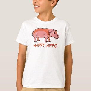 Camiseta infantil de hipopótamo rosa – Animal lind