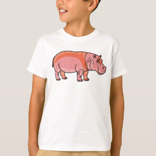 Camiseta infantil de hipopótamo rosa – Animal lind