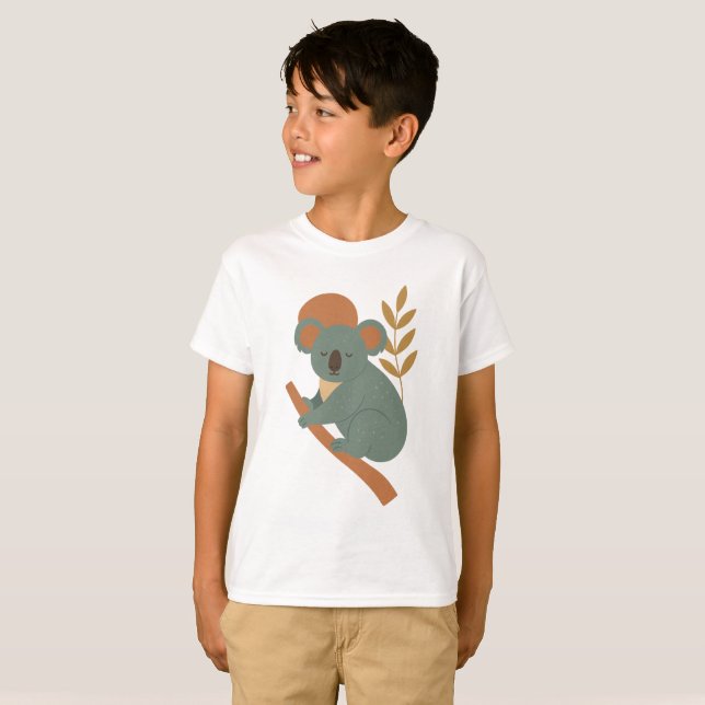 Camiseta infantil de koala lindo en rama (Anverso completo)