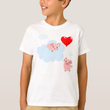 Camiseta infantil de las alas del amor (cerdos Per