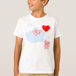 Camiseta infantil de las alas del amor (cerdos Per