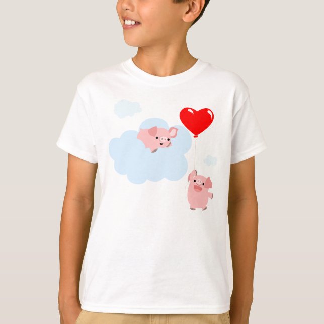 Camiseta infantil de las alas del amor (cerdos Per (Anverso)