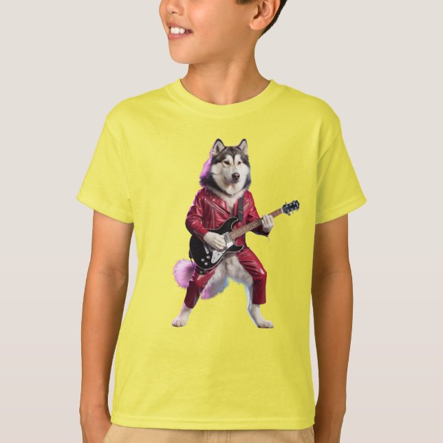 Camiseta infantil de Malamute Rock Star (Anverso)
